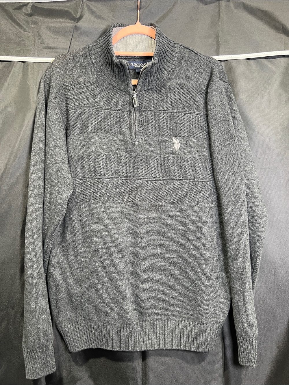 U.S. Polo Assn. Men's Gray Half-Zip Sweater